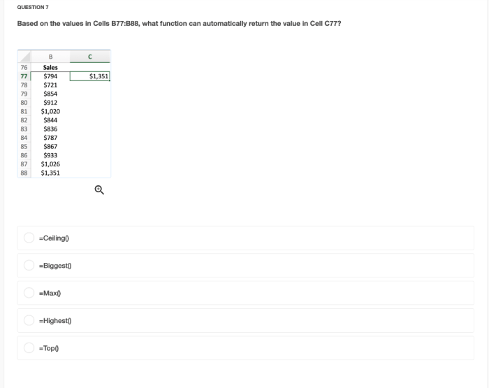 Based on the values in cell a51