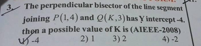 Perpendicular bisector segment line math